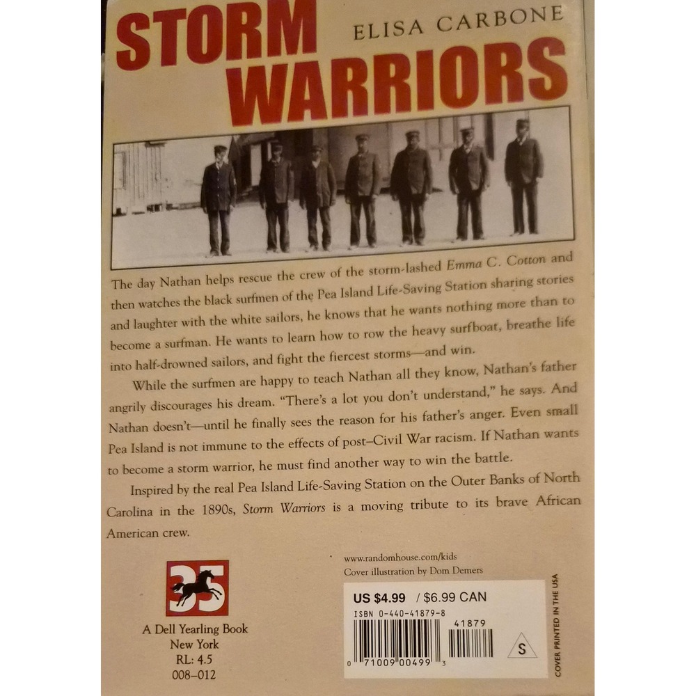 Storm Warriors by Elisa Carbone 2001 Historical Fiction Paperback Book - Picture 2 of 4